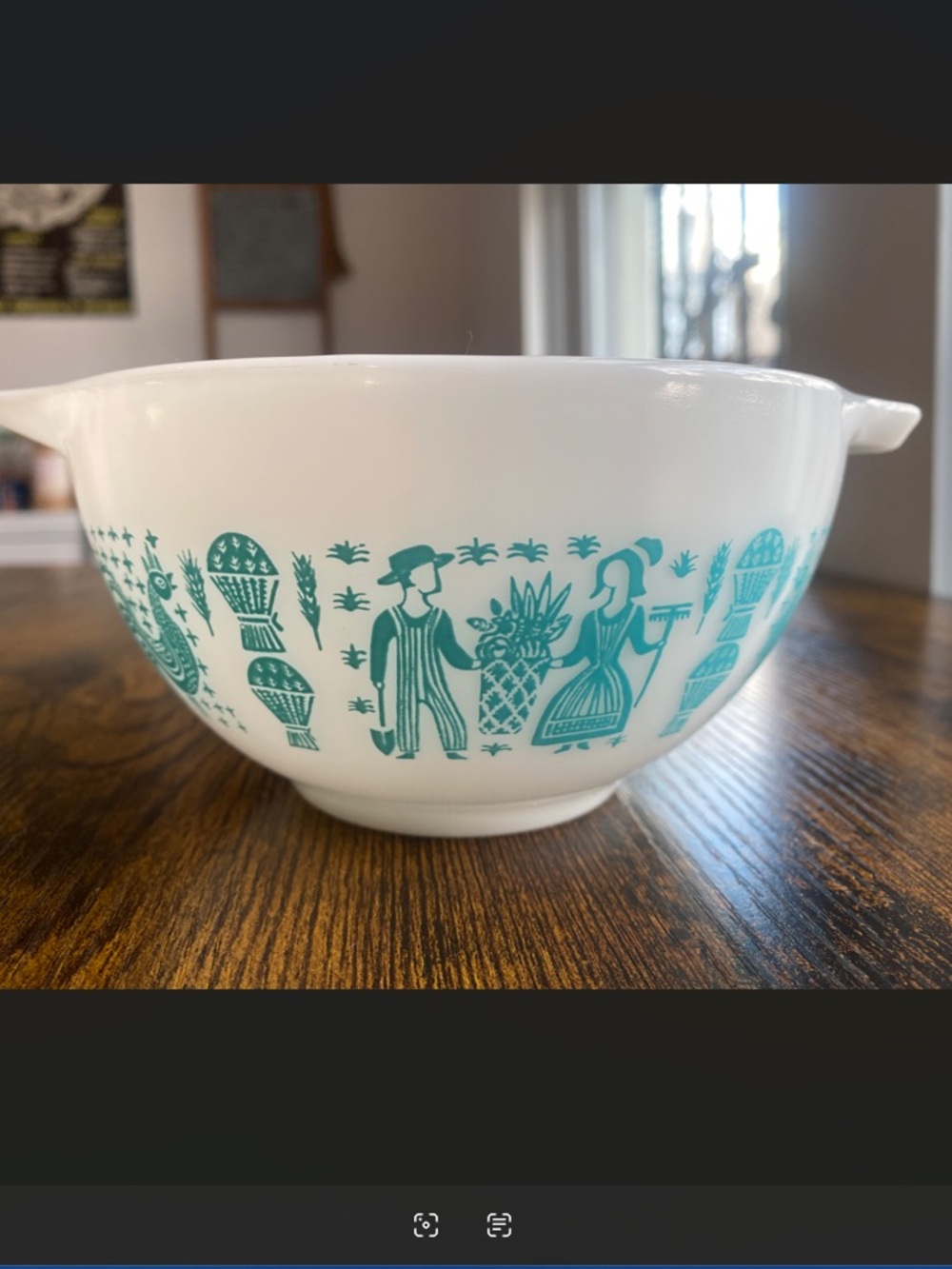 Vintage Pyrex Turquoise Amish Butterprint 1.5 Pint Cinderella Nesting Bowl - Picture 4 of 15